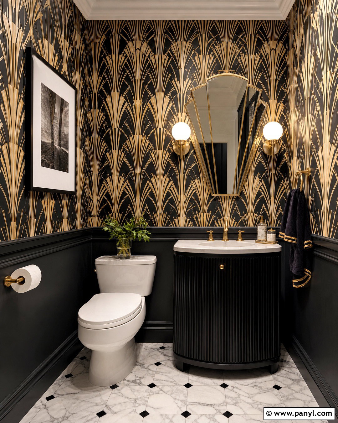 Art Deco Half Bathroom - 20 half bathroom design ideas