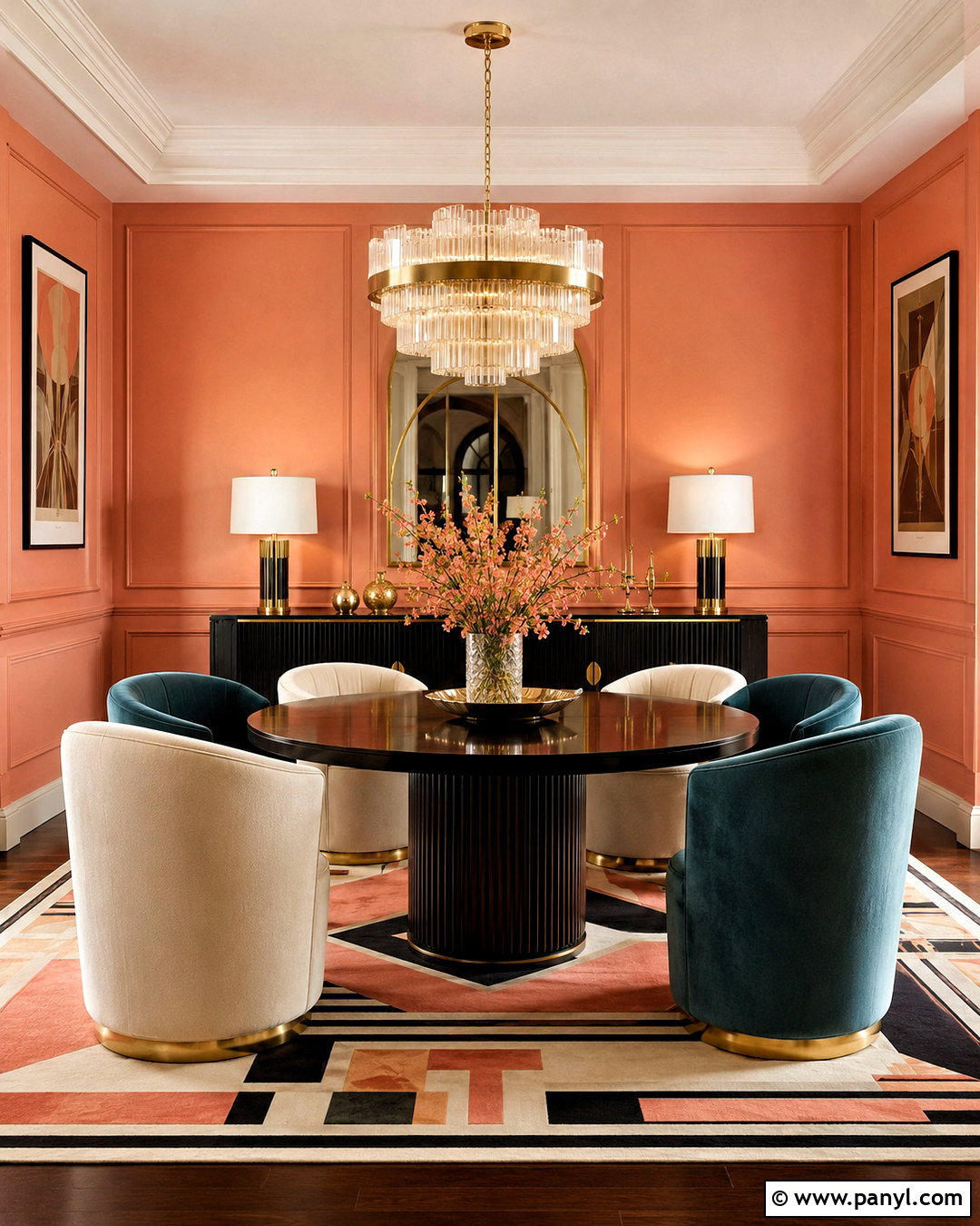Art Deco Peach Dining Room - 20 peach dining room ideas