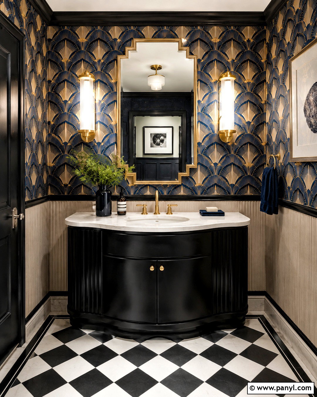 Art Deco Powder Room - 20 powder room inspiration ideas