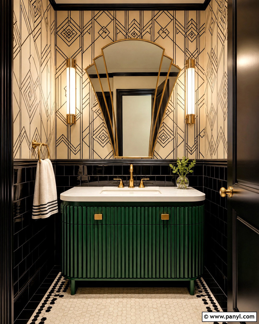 Art Deco Powder Room - 20 small powder room ideas