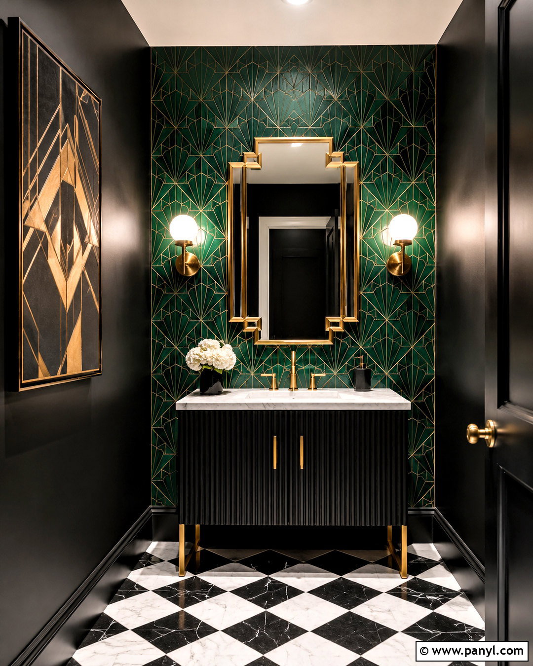 Art Deco Powder Room - 20 powder room bathroom ideas
