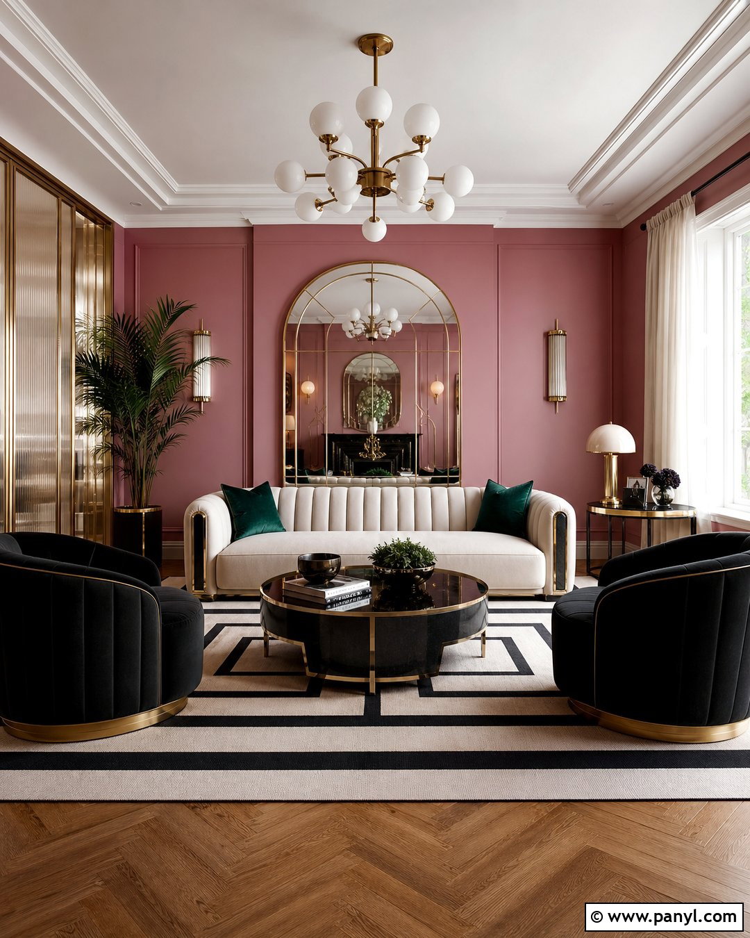 Art Deco Room With Dusty Pink Walls - 35 dusty pink walls
