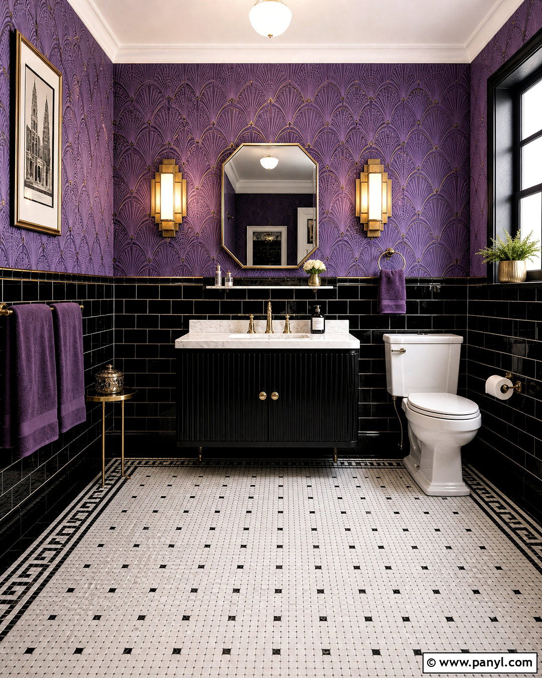 Art Deco Violet Bathroom - 20 violet bathroom ideas