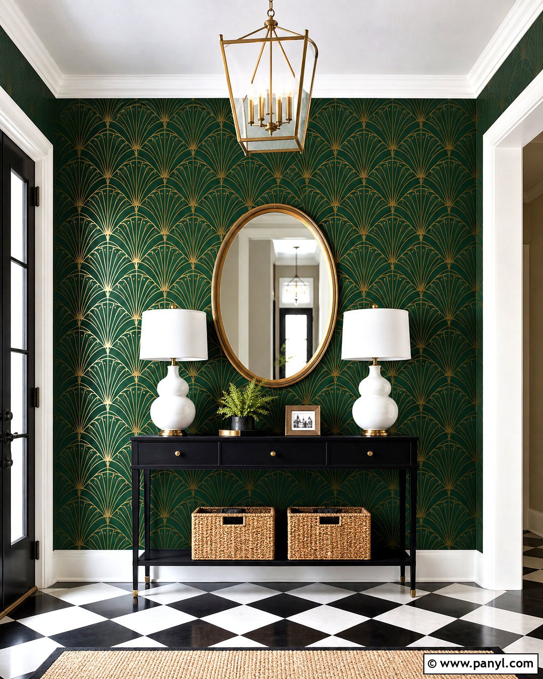Art Deco Wall Stencil For Entryway - 20 wall stencil ideas