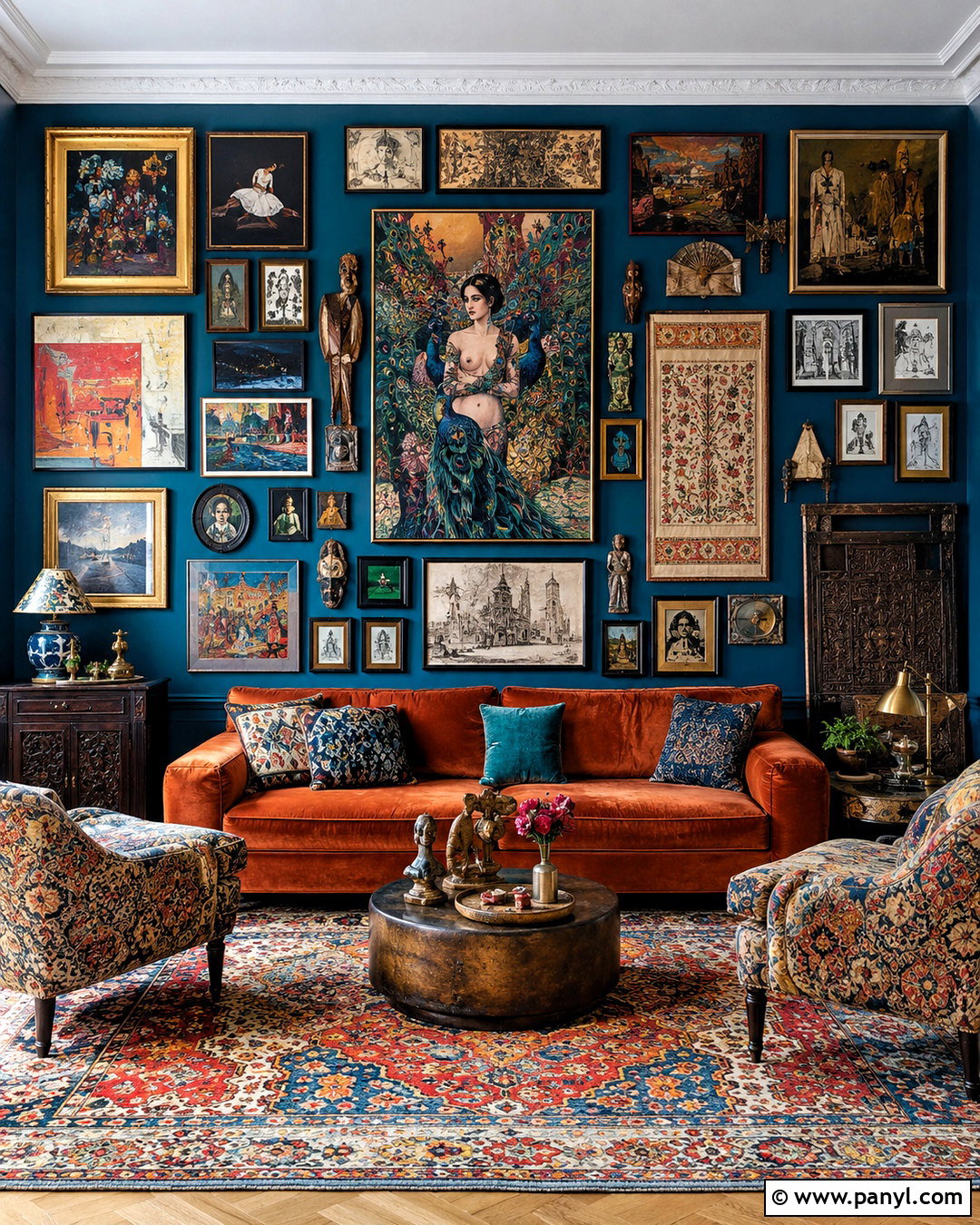 Art Filled Maximalist Living Room - 20 maximalist interior living room ideas