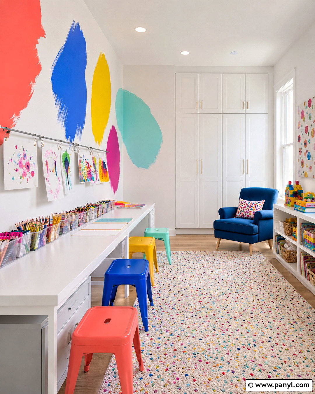 Art Studio Playroom - 20 colorful playroom ideas
