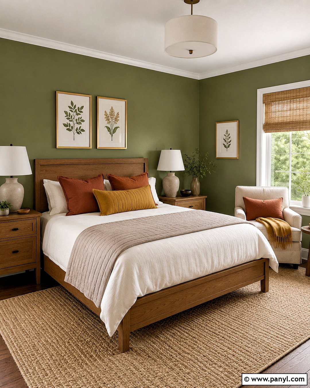 Artichoke Green Guest Bedroom Walls - 20 Warm Green Wall Color Ideas