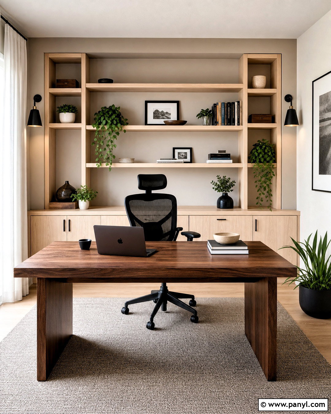 Ash And Walnut Home Office - 20 wood combination interior ideas