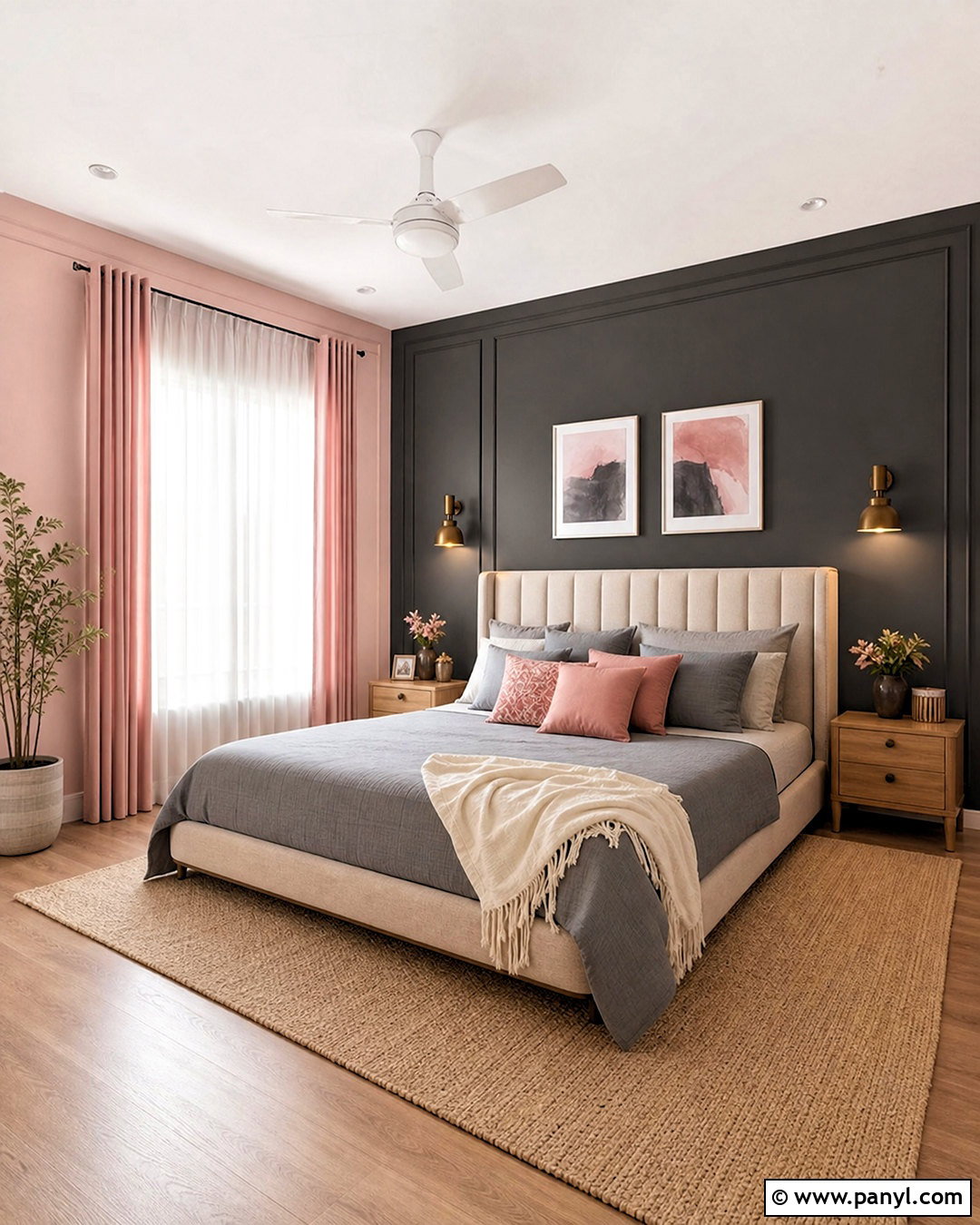 Asian Paints Charcoal And Blush Pink Bedroom - 20 asian paints interior colour combination ideas