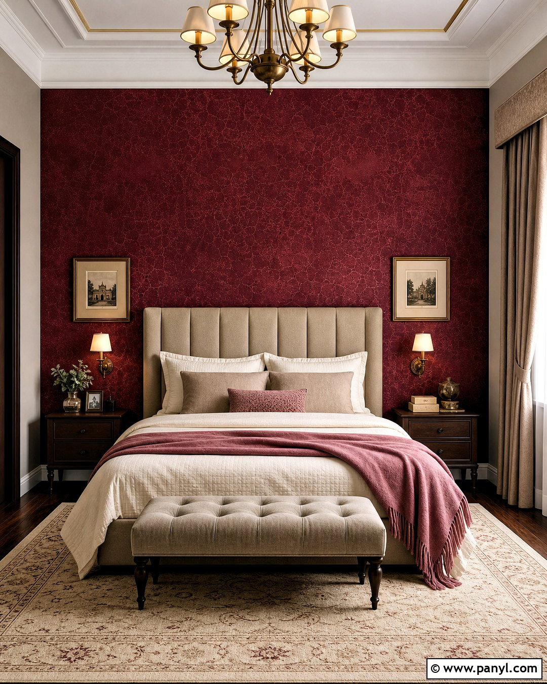 Asian Paints Royale Play Burgundy Crackle Bedroom - 20 royal play asian paints design bedroom ideas