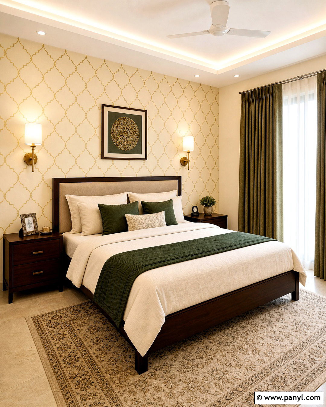 Asian Paints Royale Play Cream Gold Stencil Bedroom - 20 royal play asian paints design bedroom ideas