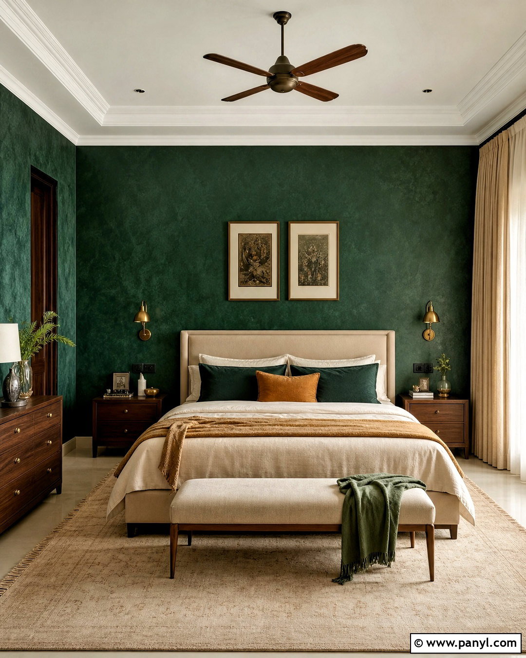 Asian Paints Royale Play Emerald Antico Bedroom - 20 royal play asian paints design bedroom ideas