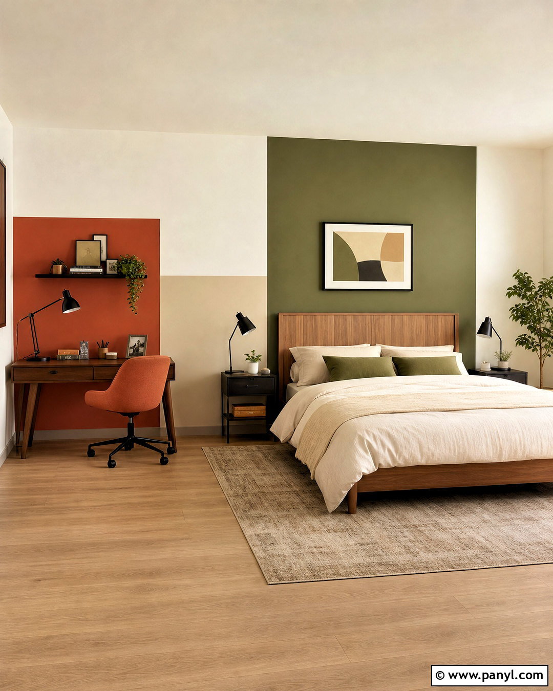 Asymmetrical Color Block Bedroom Wall Pattern - 20 wall paint patterns bedroom ideas