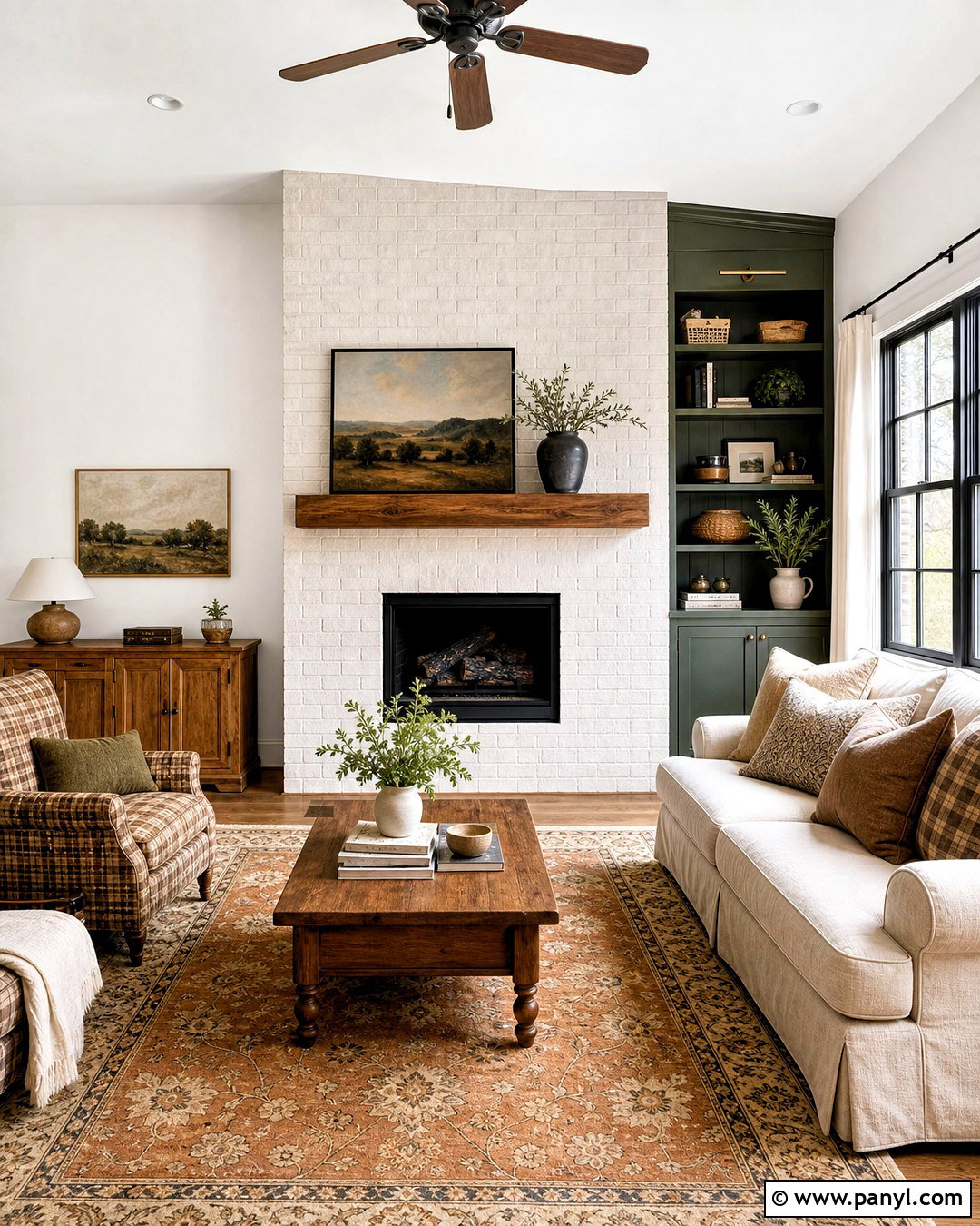 Asymmetrical Fireplace Wall With Painted Brick - 20 asymmetrical fireplace wall ideas