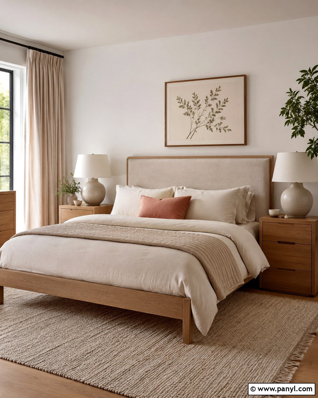 Atrium White Bedroom With Linen Bedding - 20 Atrium White Benjamin Moore Walls