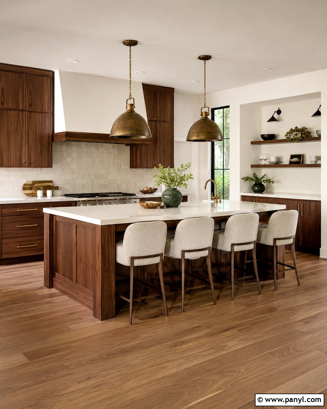 Atrium White Kitchen With Wood Cabinets - 20 Atrium White Benjamin Moore Walls