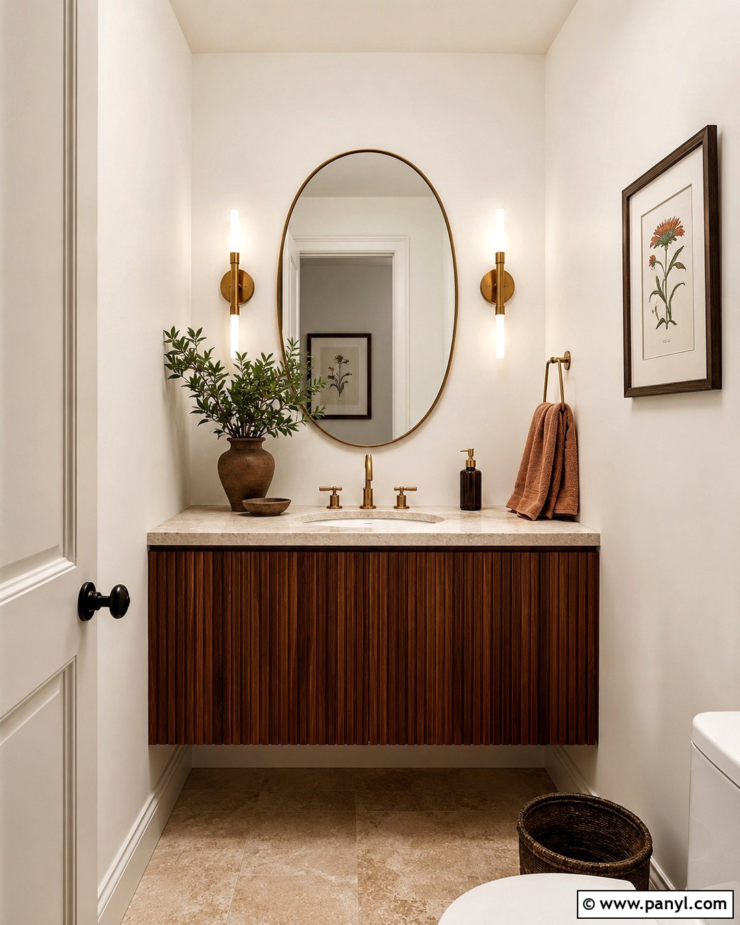 Atrium White Powder Room Walls - 20 Benjamin Moore White Walls