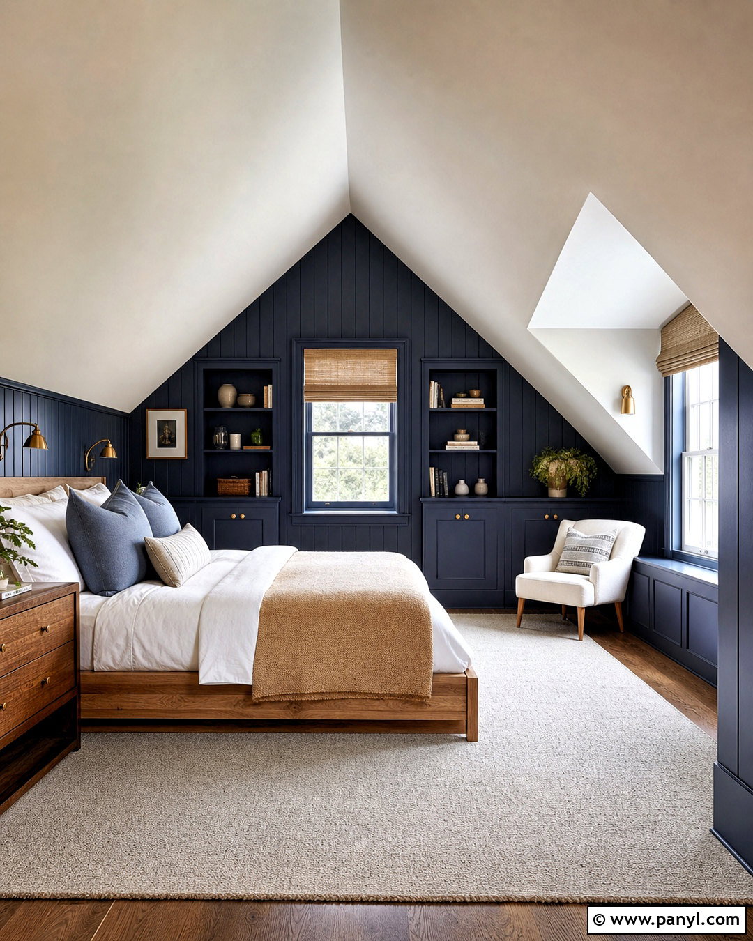 Attic Bedroom With Dark Blue Walls - 20 dark blue bedroom walls