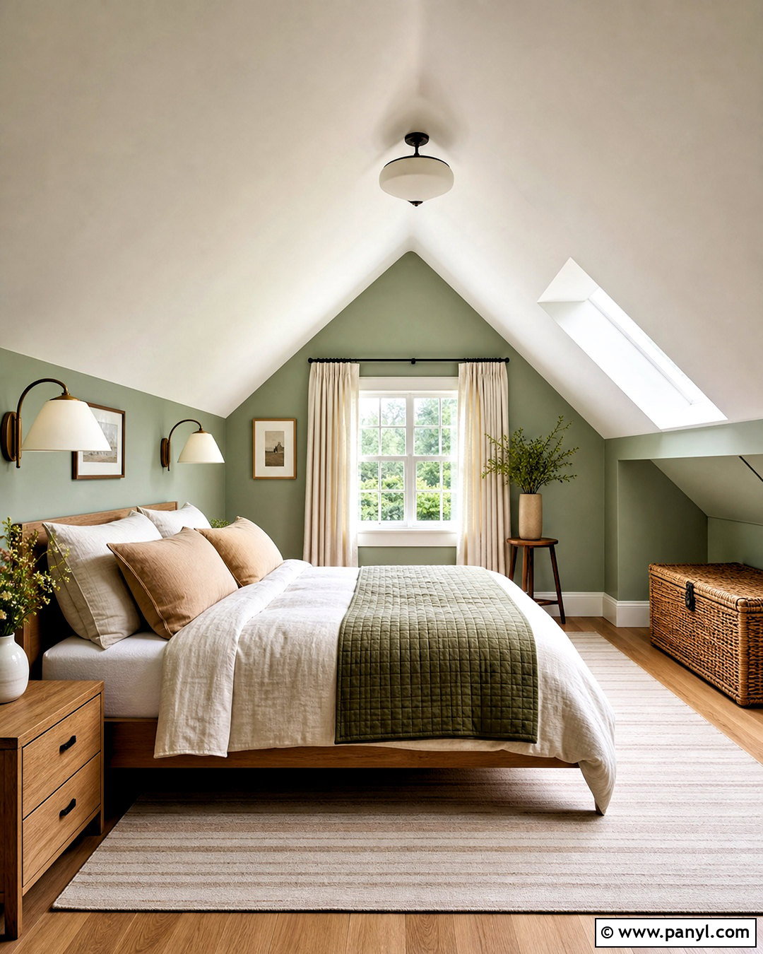 Attic Bedroom With Sage Green Walls - 20 sage green bedroom walls