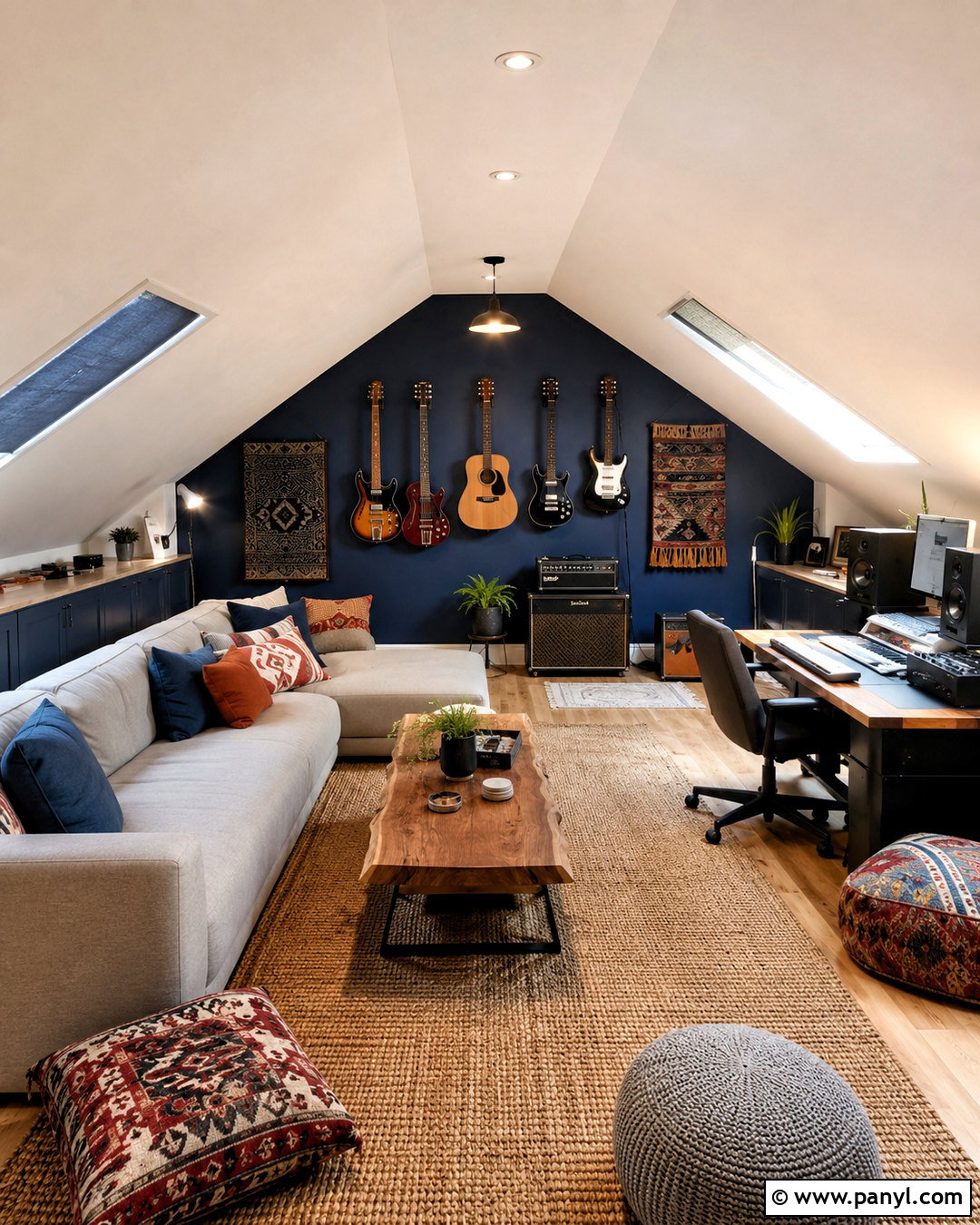 Attic Music Room - 20 cozy music room ideas