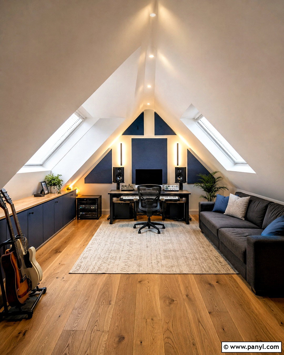 Attic Music Studio - 20 music studio decor interior design ideas