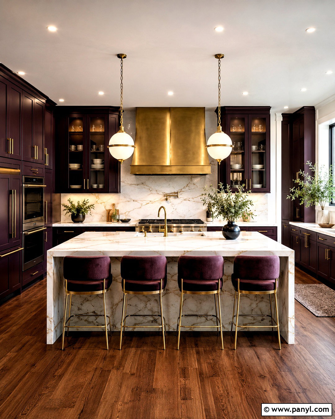 Aubergine And Brass Kitchen - 20 purple kitchen designs