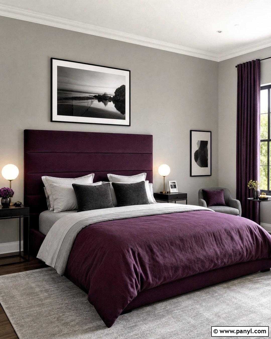 Aubergine And Gray Bedroom - 20 aubergine bedroom ideas