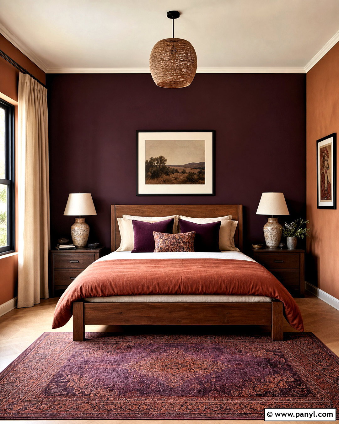 Aubergine And Terracotta Bedroom - 20 aubergine bedroom ideas