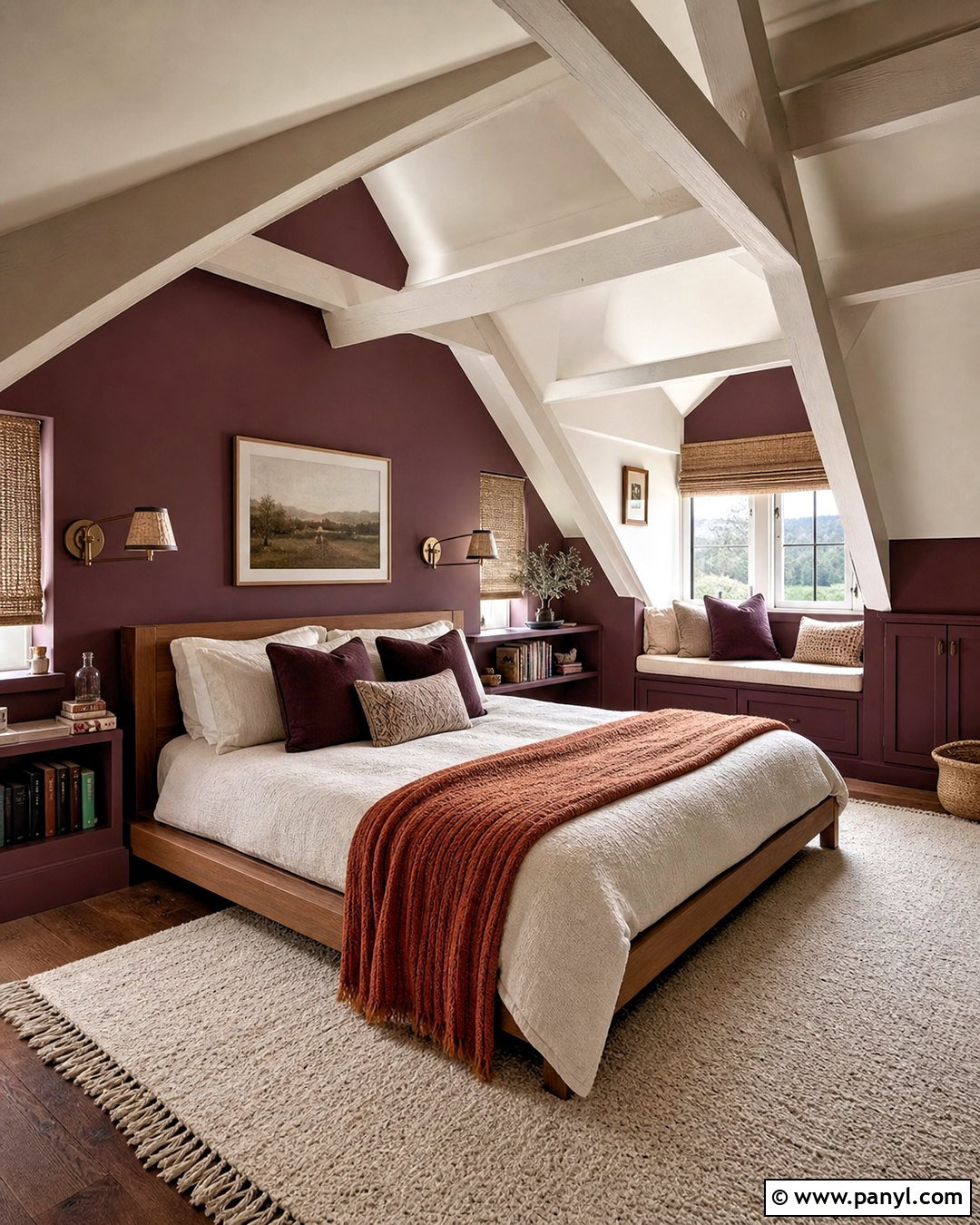 Aubergine Attic Bedroom - 20 aubergine bedroom ideas