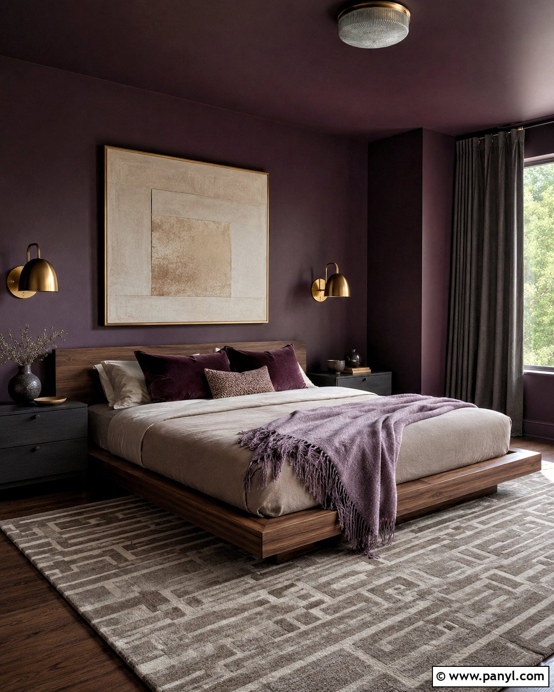 Aubergine Bedroom - 20 dark and moody bedroom ideas