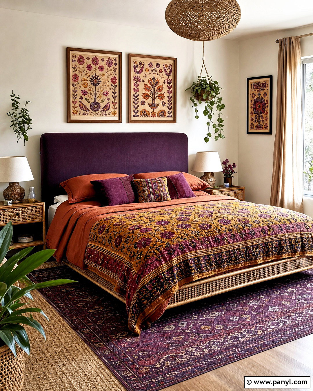 Aubergine Boho Bedroom - 20 aubergine bedroom ideas