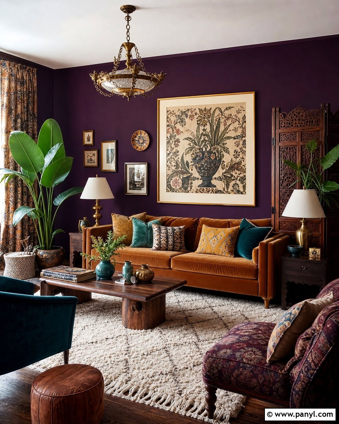 Aubergine Boho Walls - 30 Boho Wall Colors