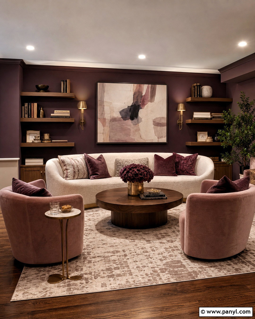Aubergine Dark Basement - 20 dark basement paint colors