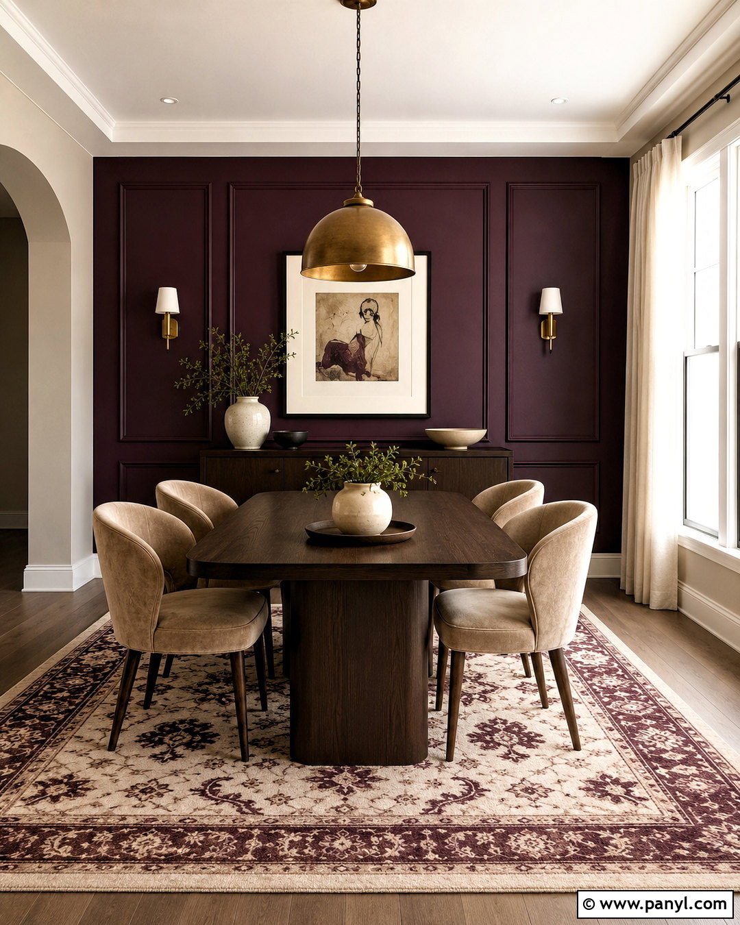 Aubergine Dining Room Accent Wall - 20 dining room accent wall colors