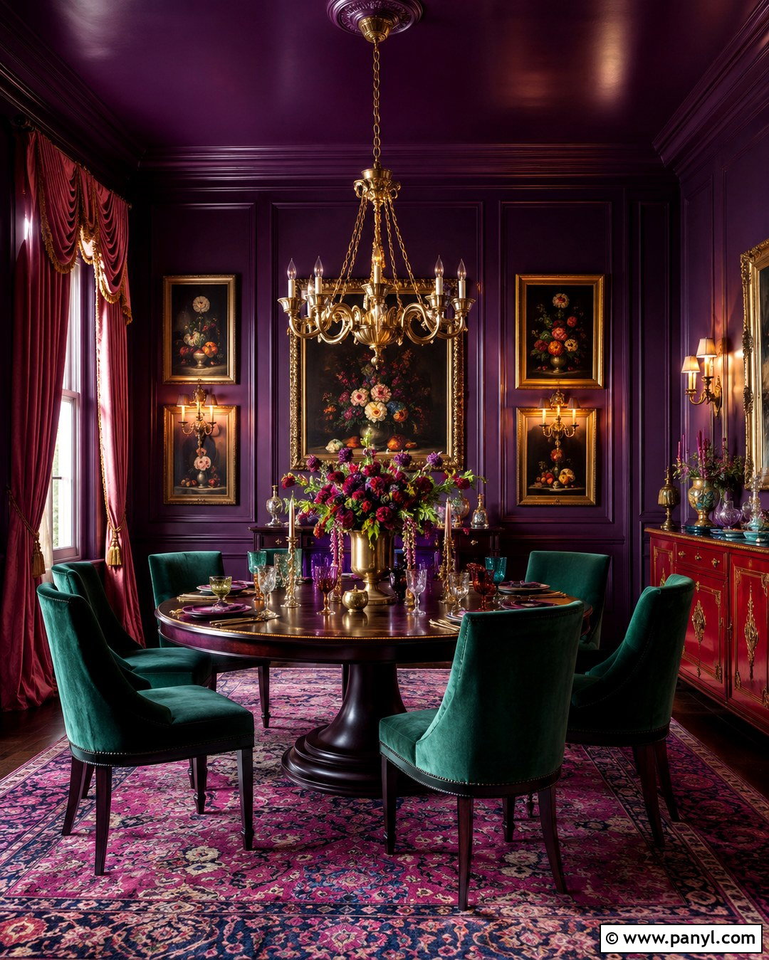 Aubergine Dining Room Walls - 20 Maximalist Wall Color Ideas