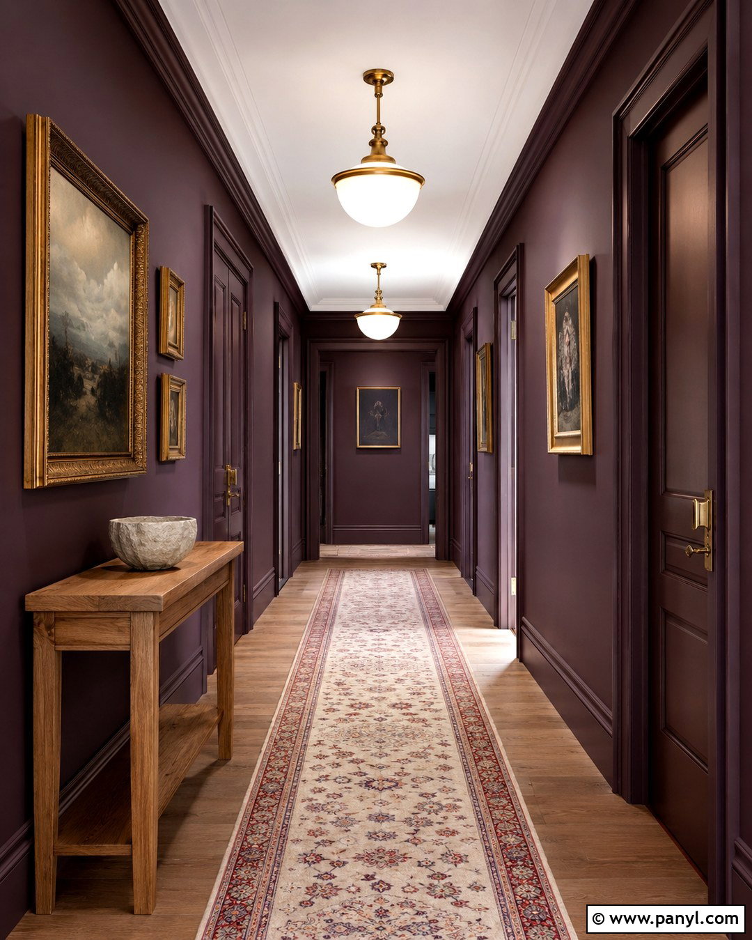 Aubergine Hallway Wall Paint - 20 Bold Wall Paint Ideas