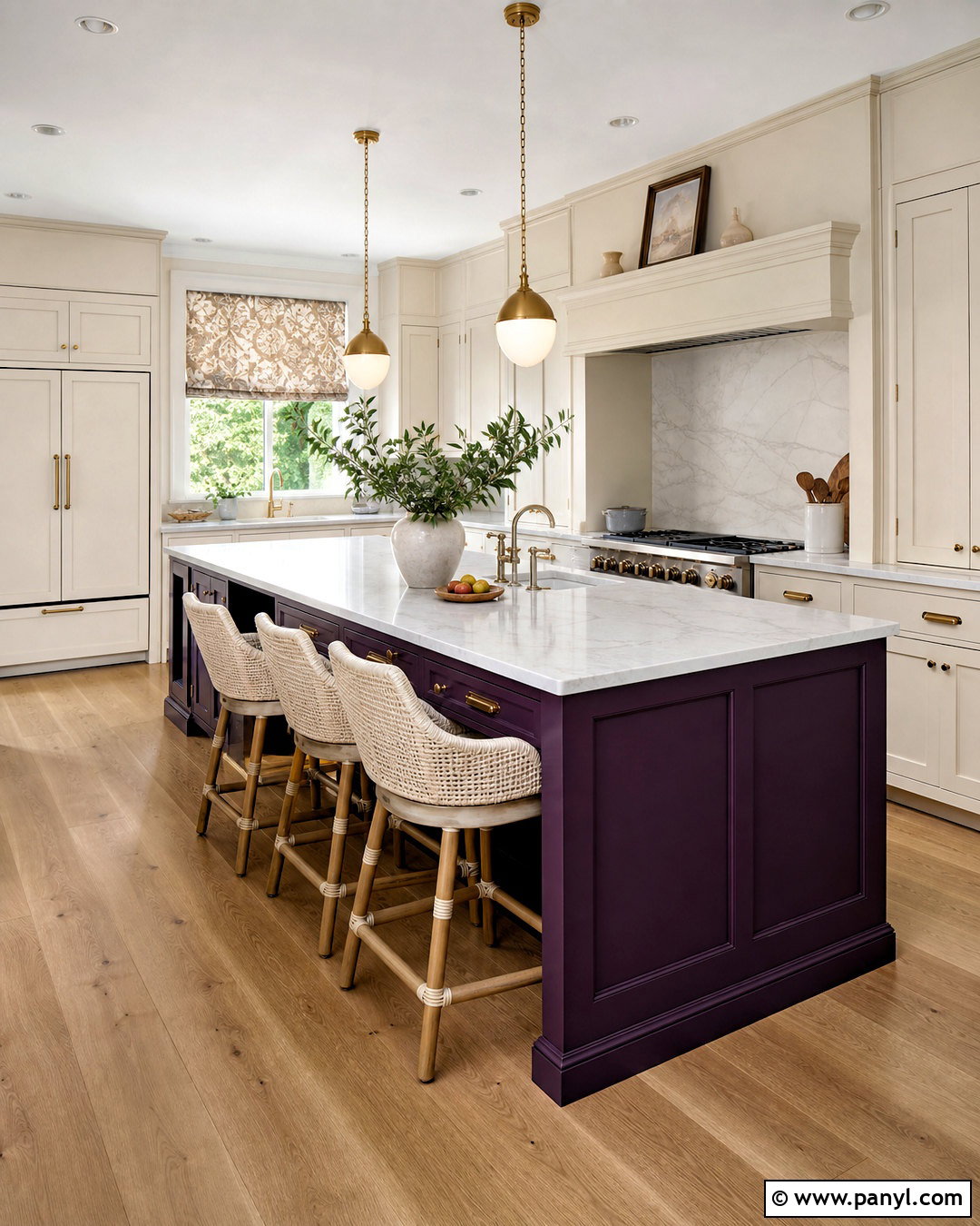 Aubergine Kitchen Island With Cream Cabinets - 20 aubergine kitchen ideas