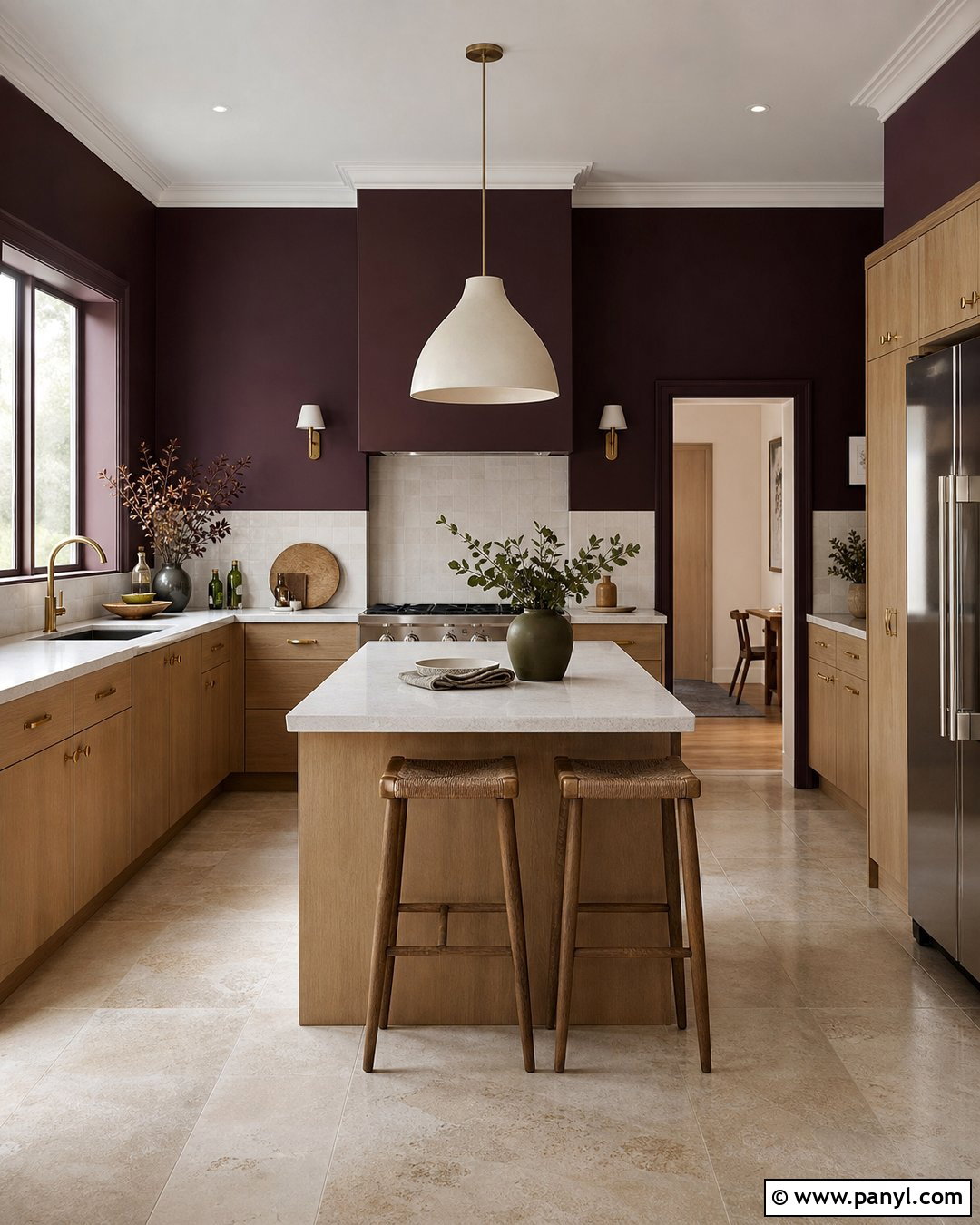Aubergine Kitchen Walls - 35 kitchen wall colours