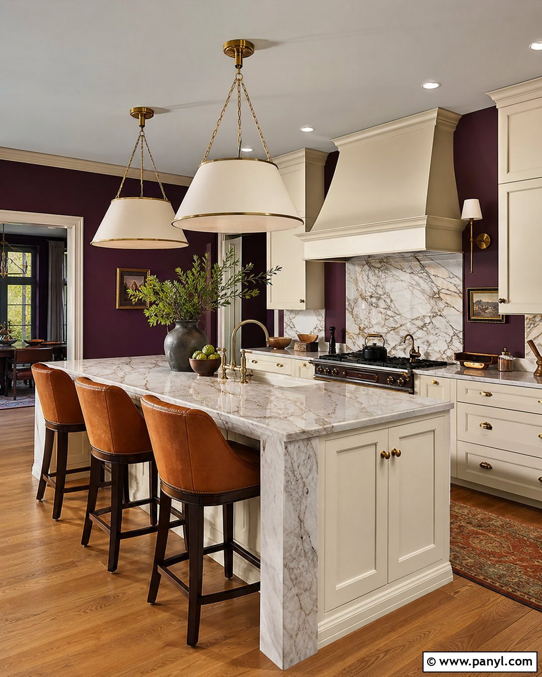 Aubergine Kitchen Walls - 35 kitchen wall colors with cream cabinets