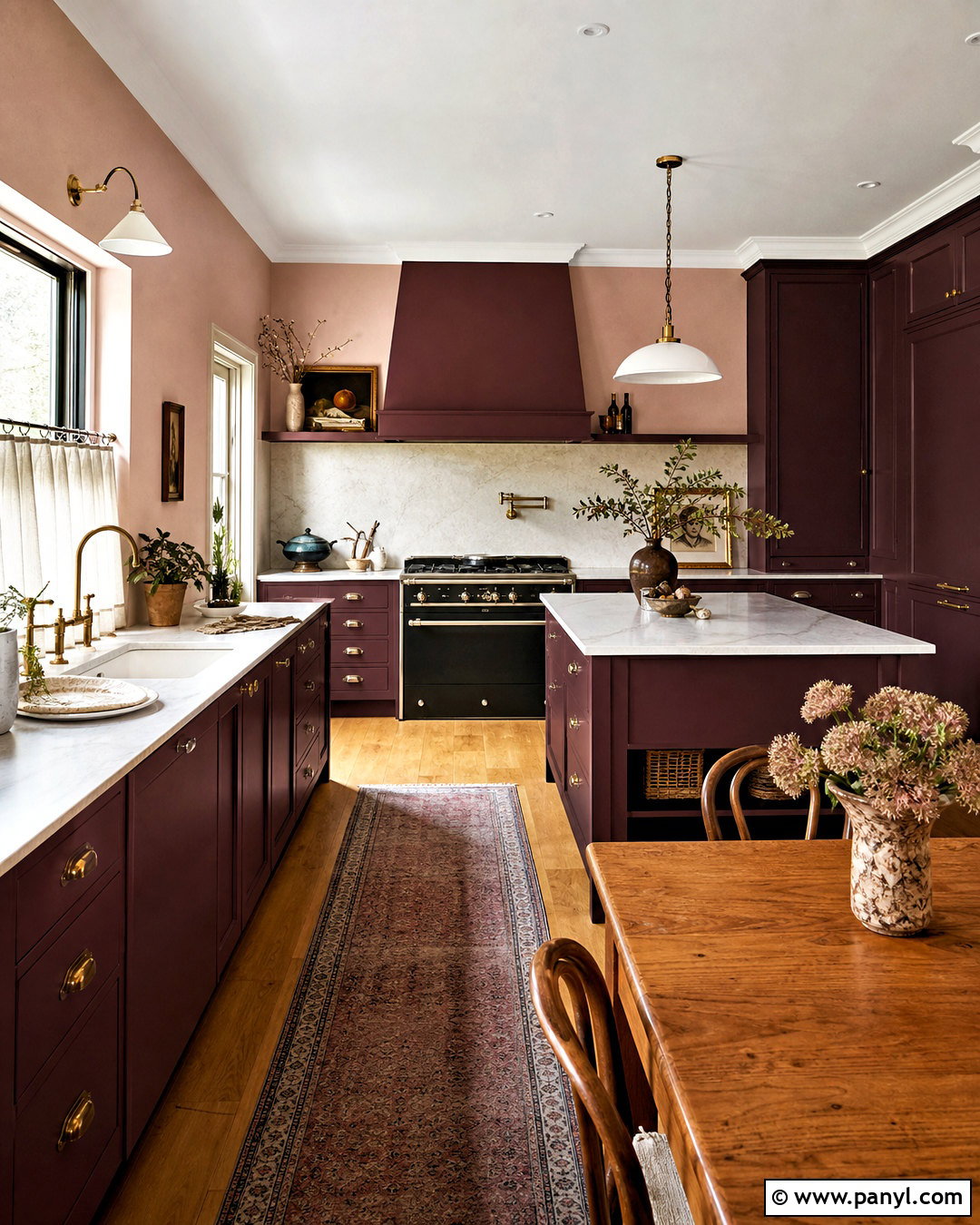 Aubergine Kitchen With Blush Pink Walls - 20 aubergine kitchen ideas