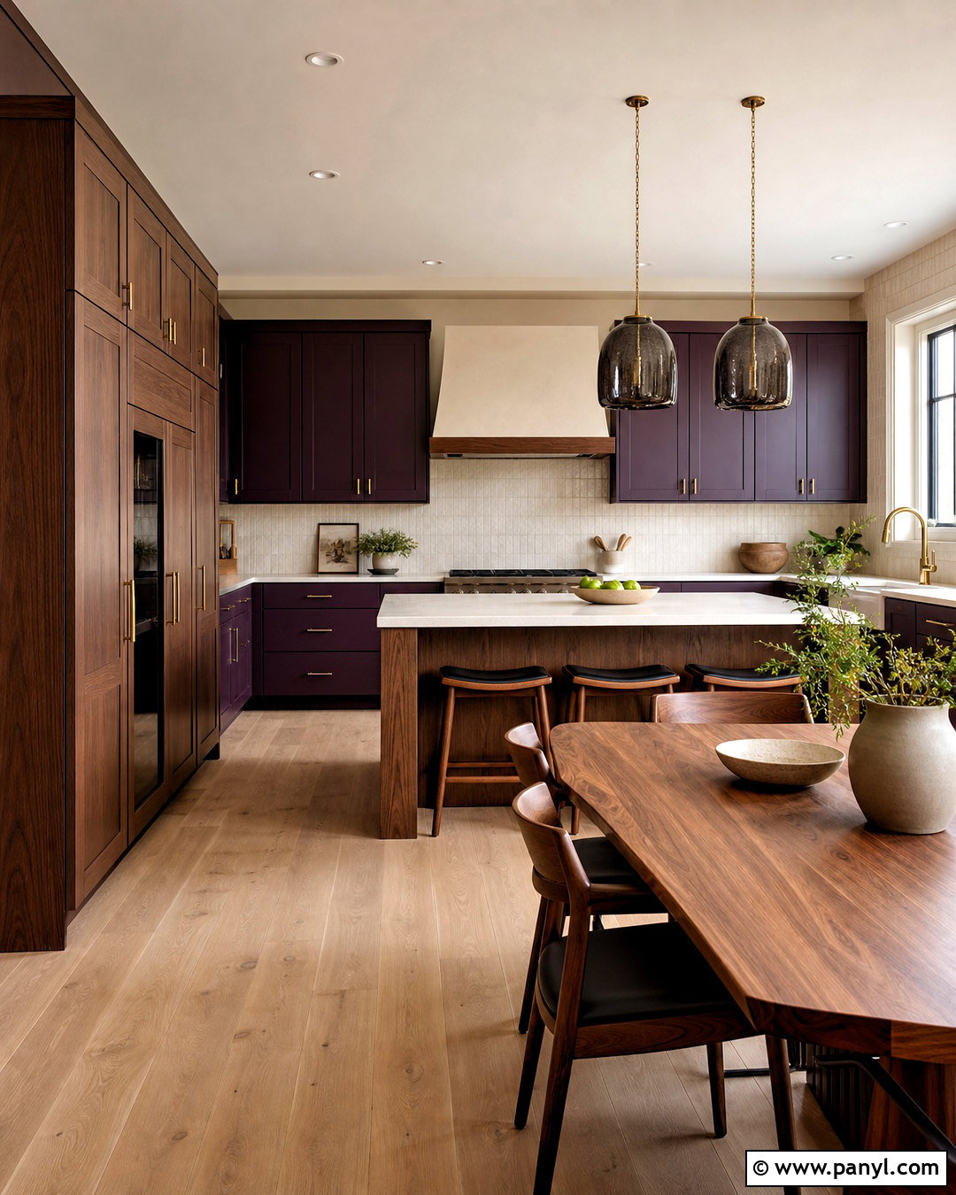 Aubergine Kitchen With Walnut Cabinets - 20 aubergine kitchen ideas
