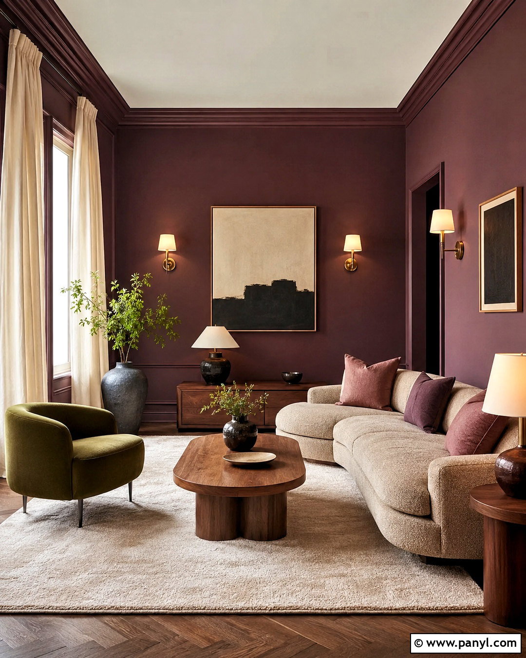 Aubergine Living Room - 20 paints for home living rooms