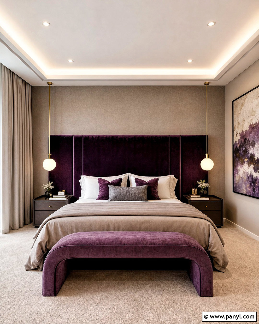 Aubergine Luxury Bedroom - 20 aubergine bedroom ideas