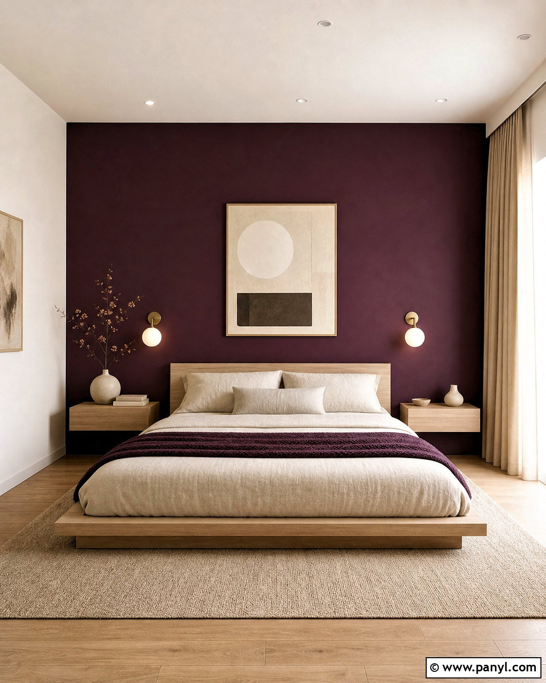 Aubergine Minimalist Bedroom - 20 aubergine bedroom ideas