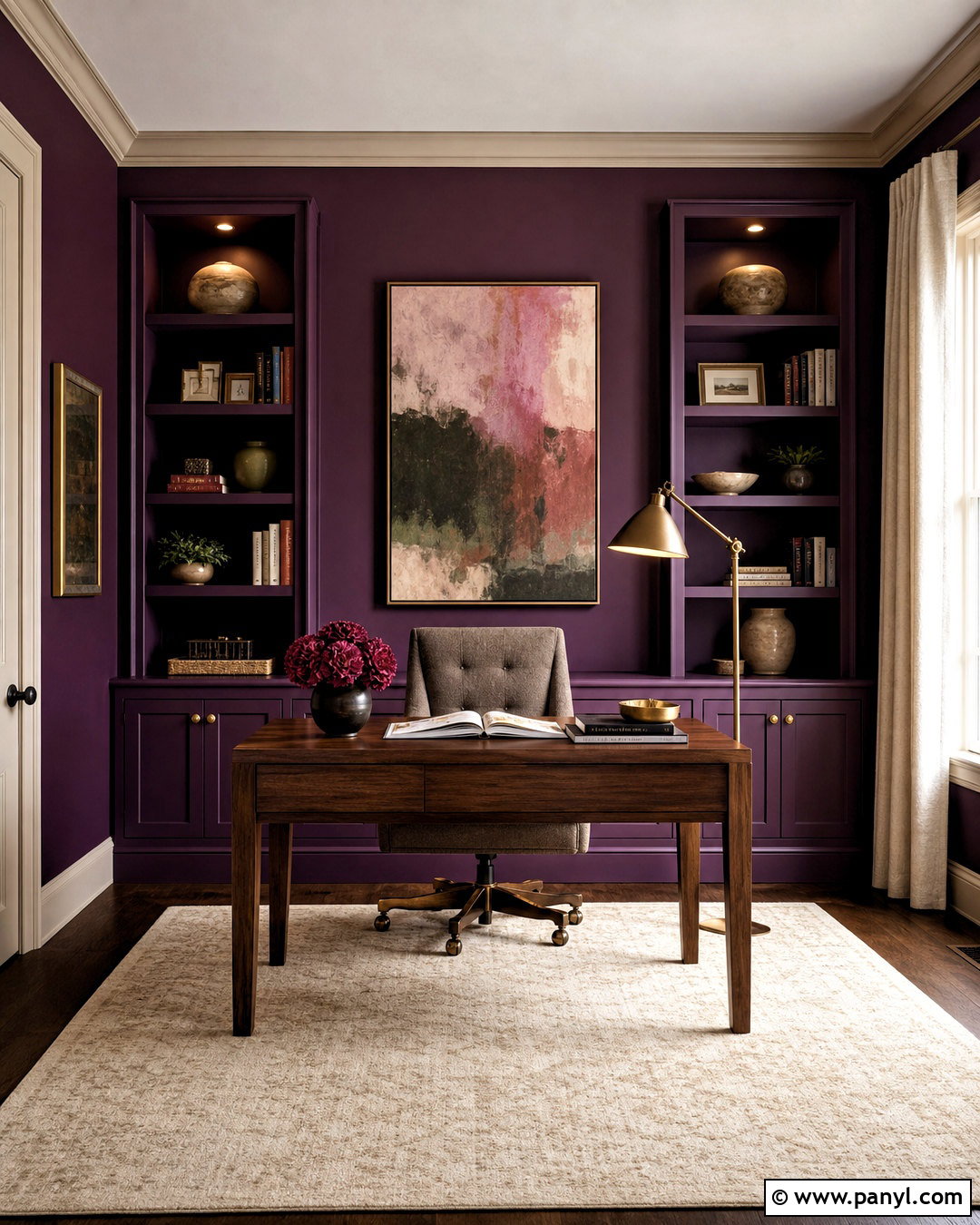 Aubergine Office Paint - 20 moody office paint colors
