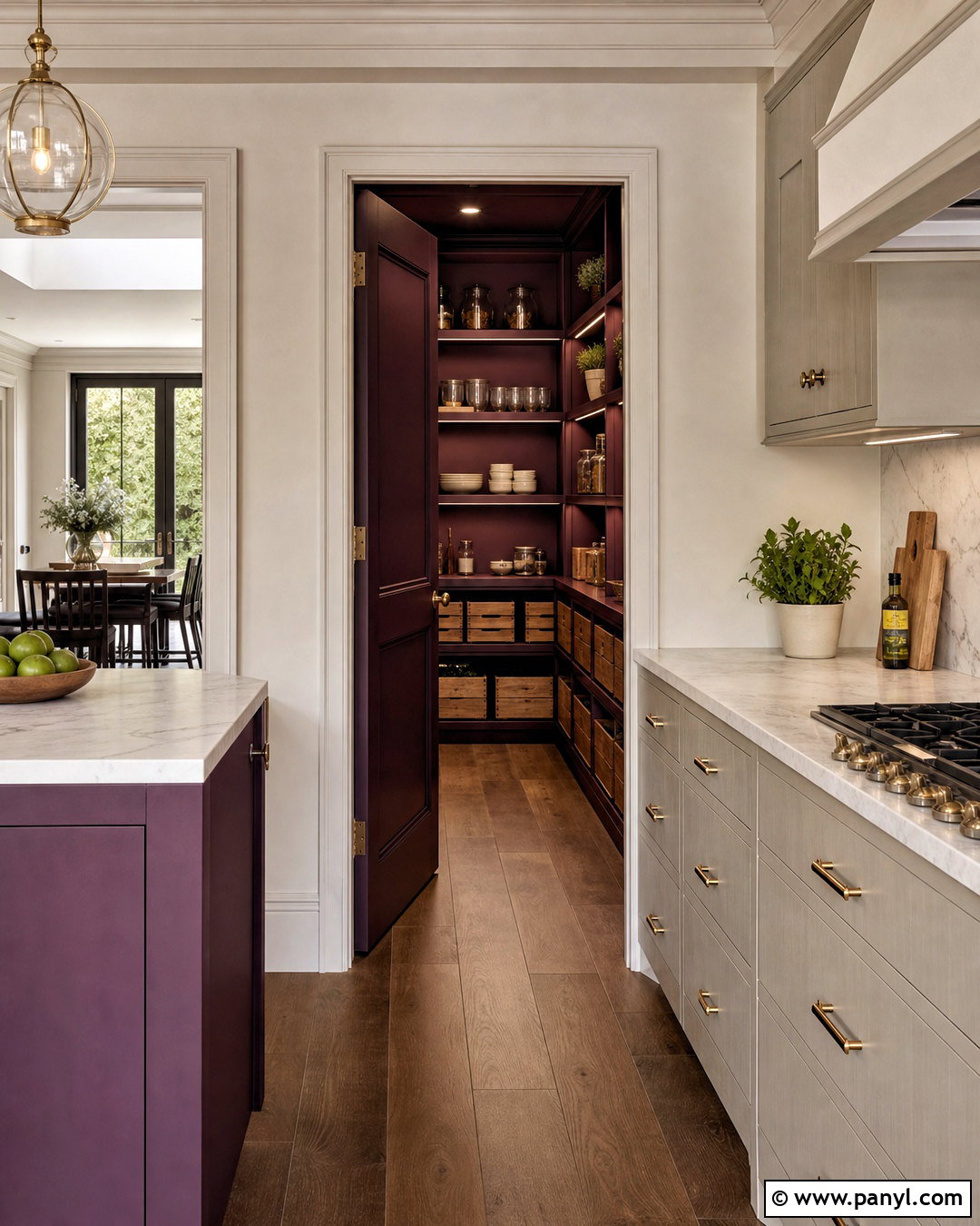 Aubergine Pantry With Neutral Cabinets - 20 aubergine kitchen ideas