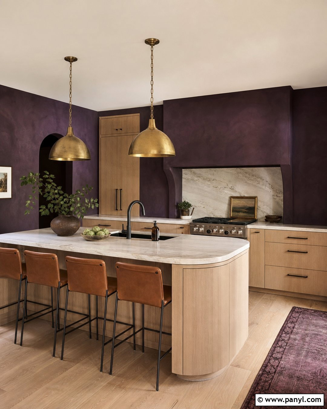 Aubergine Purple Limewash Kitchen - 30 Purple Limewash Walls
