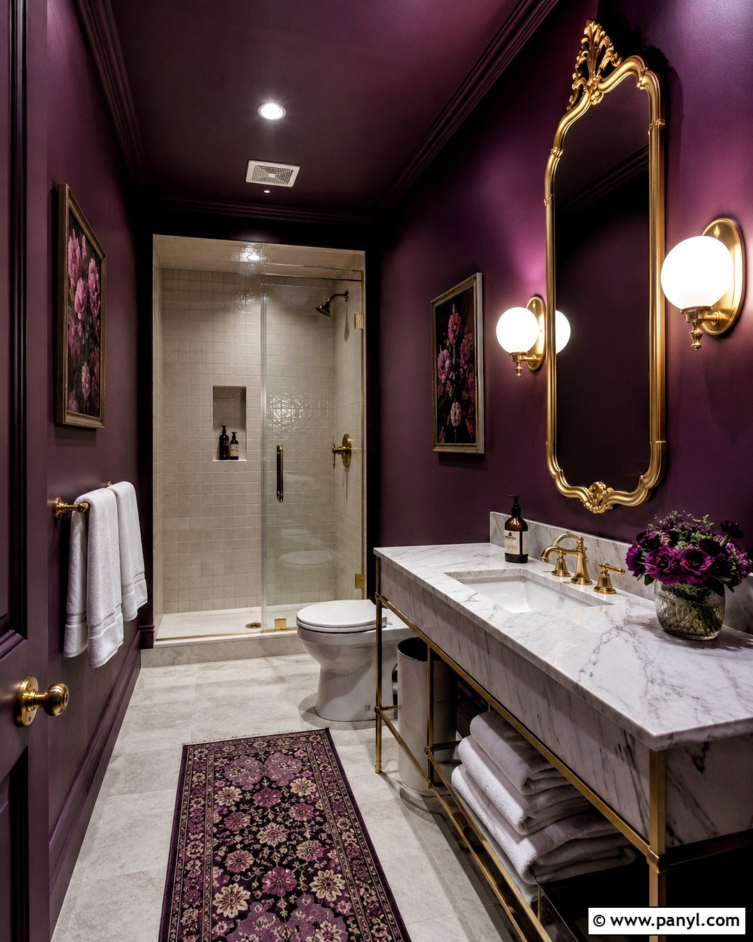 Aubergine Small Bathroom Walls - 35 small bathroom wall colors