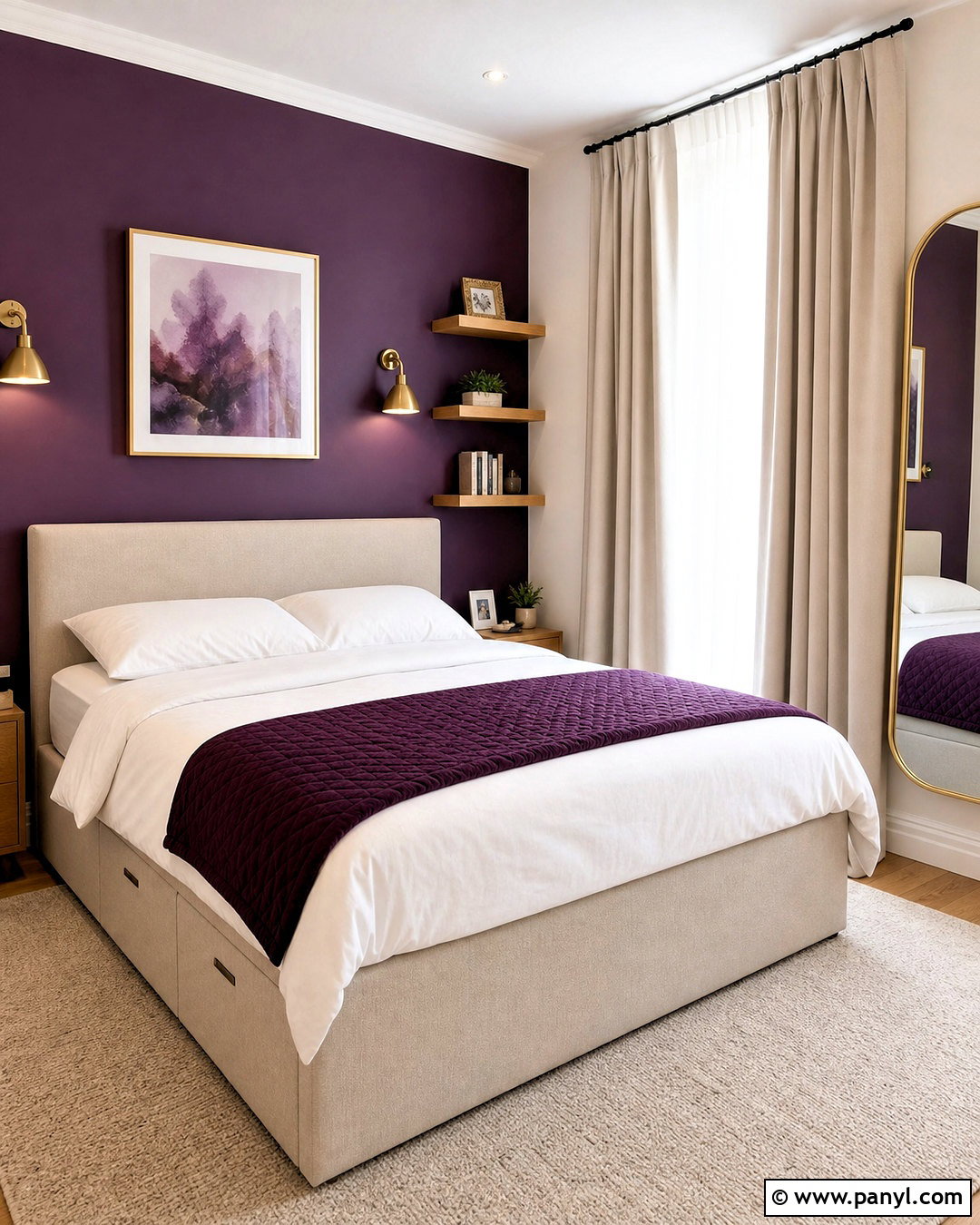 Aubergine Small Bedroom - 20 aubergine bedroom ideas