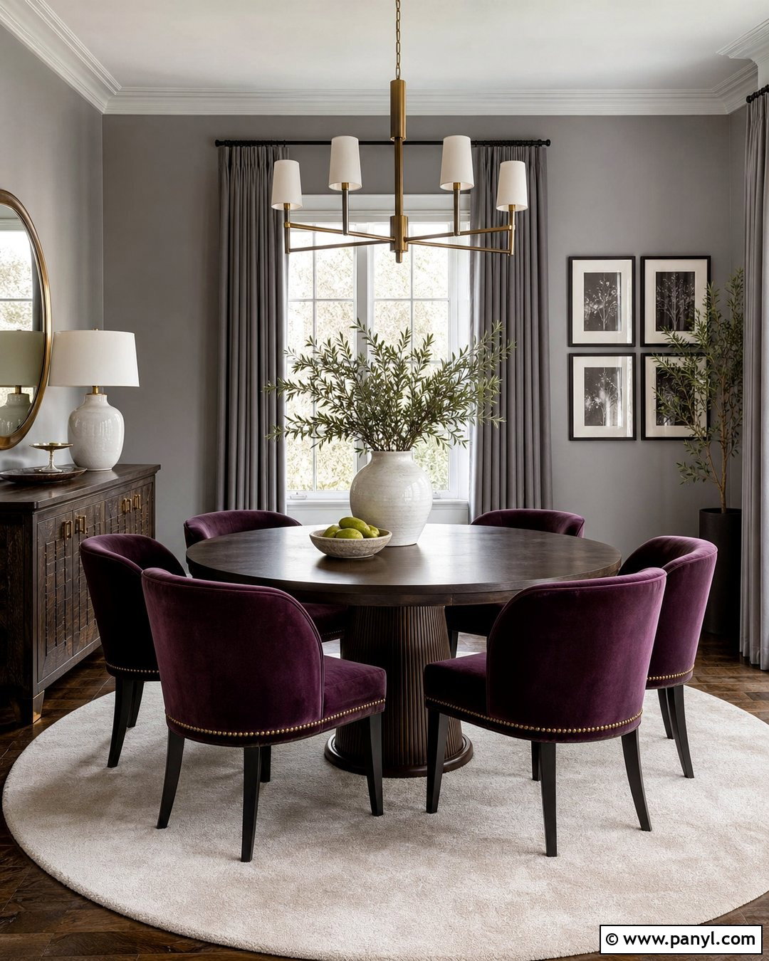 Aubergine With Gray Walls - 35 Accent Colors With Gray Walls